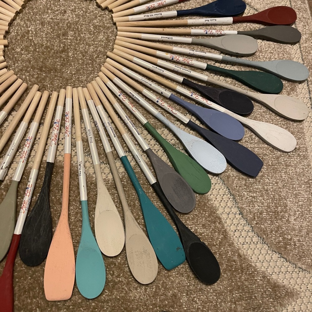 Dixie Belle Paint Company 64 Piece Painted Wooden Spoon Set Retailer Hobbyist - Picture 5 of 5